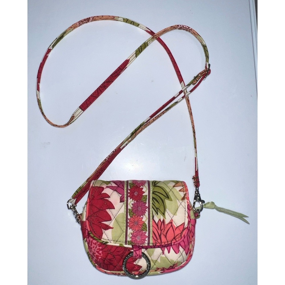 Vera Bradley Little Hip Bag Hello Dahlia! Crossbody Belt bag Fanny Pack Red Pink - Picture 2 of 11